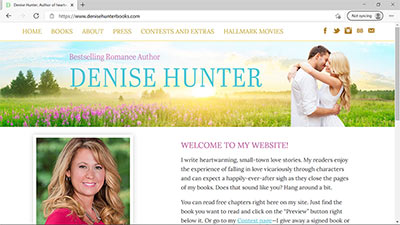 Author Denise Hunter - <a href='https://www.denisehunterbooks.com/' target='_blank'>https://www.denisehunterbooks.com/</a>